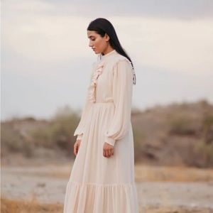 Brand new pink pleated maxi dress